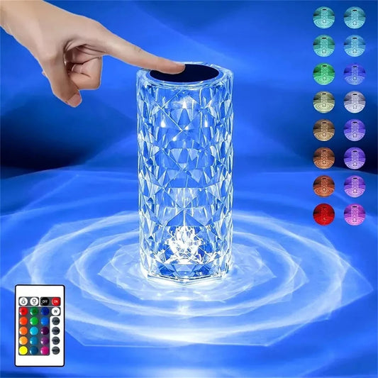LED Night Light Color Changing Crystal Touch Table Lamp