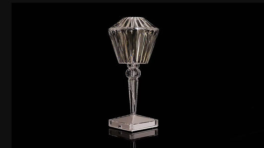 Crystal Table Lamp, Rechargeable Cordless Lamp, Battery Operated Touch Light with 16 Color Modes, Dimmable Brightness, Modern  for Bedroom, Bar, Outdoor Decor, Kitchen, Gift